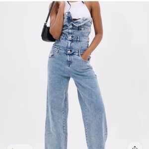 Akira Stylish Blue Denim Women's Jumpsuit - Size 1X